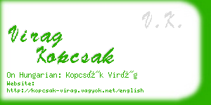 virag kopcsak business card